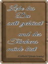 Blechschild 40x30 cm lebe bis Du satt geküsst Trinken Spruch Zitat