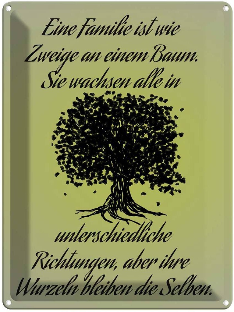 [LA-1789665] Blechschild 40x30 cm Familie ist wie Zweige an Baum Spruch Zitat