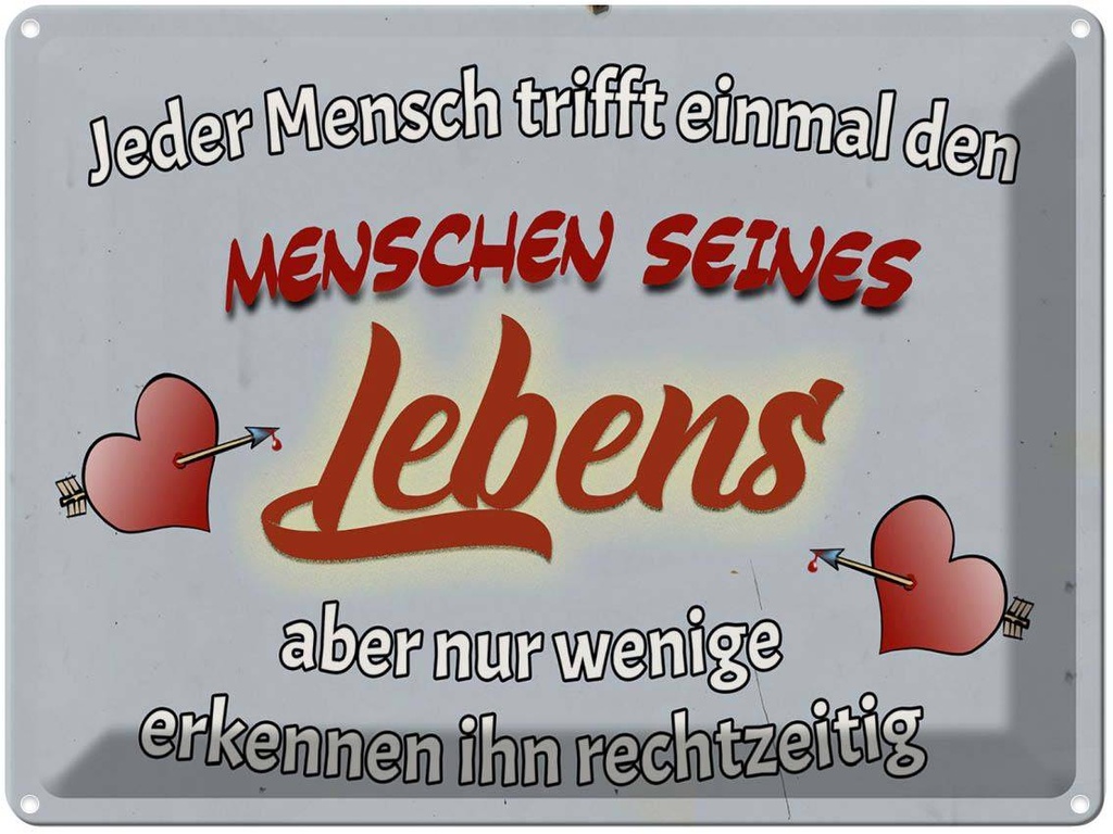 [LA-1789688] Blechschild 30x40 cm jeder Mensch trifft einmal den Spruch Zitat