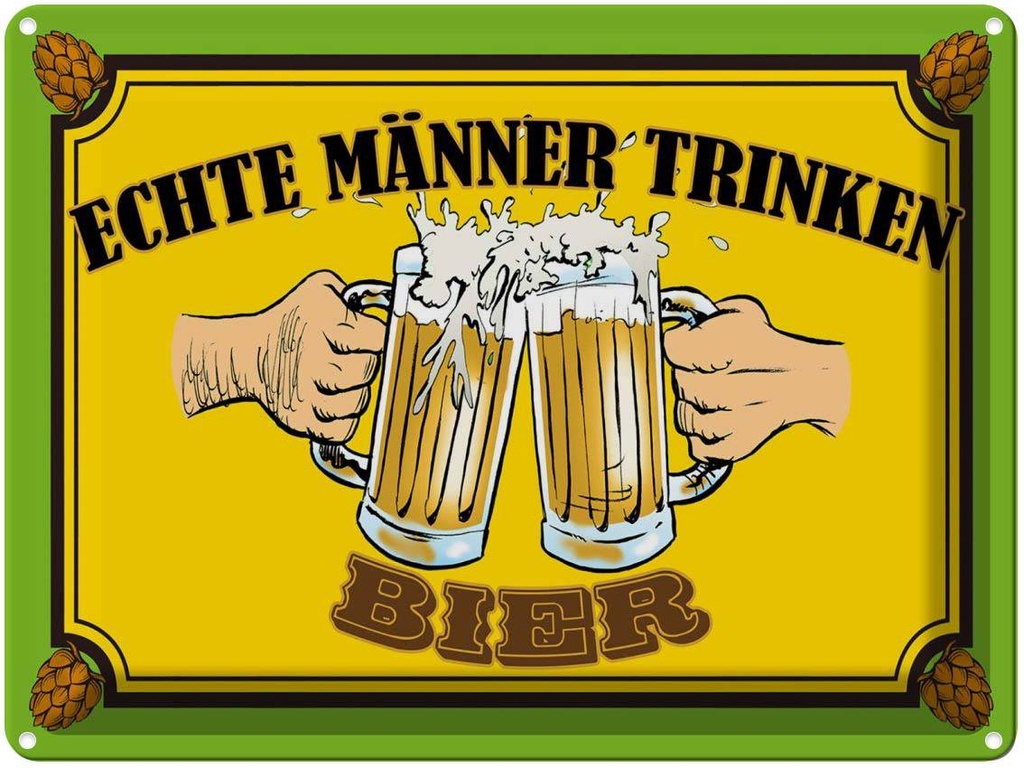 [LA-1789692] Blechschild 30x40 cm Echte Männer trinken Bier Spruch Zitat