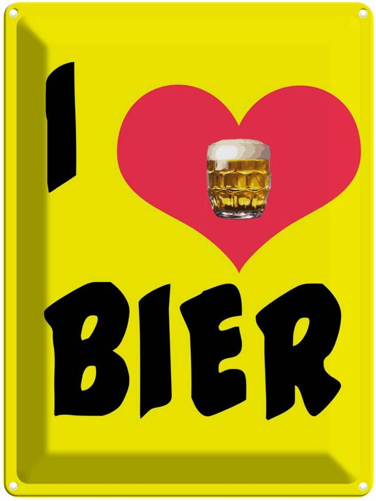 Blechschild 40x30 cm I love Bier