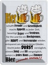 Blechschild 40x30 cm Bier schmeckt immer Freude Spruch Zitat