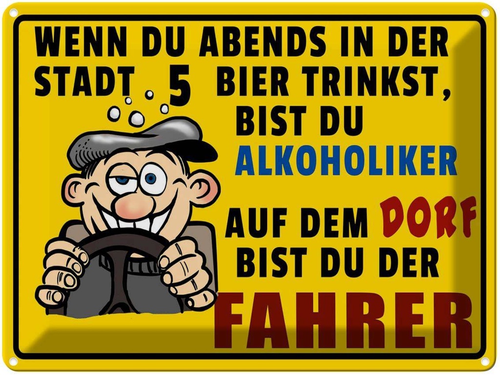 [LA-1789705] Blechschild 30x40 cm wenn du abends 5 Bier trinkst Spruch Zitat