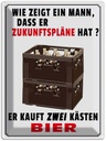 Blechschild 40x30 cm wie zeigt ein Mann Zukunftspläne Spruch Zitat