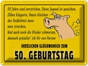 Blechschild 30x40 cm Glückwunsch zum 50.Geburtstag Spruch Zitat