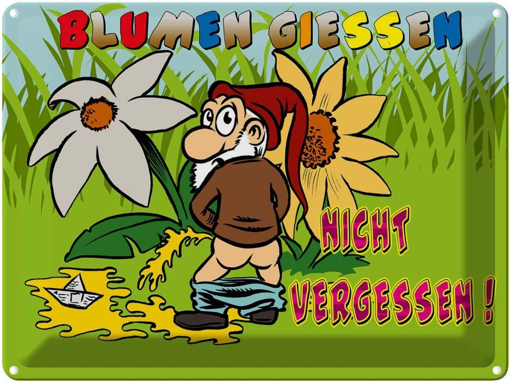 [LA-1789721] Blechschild 30x40 cm Blumen giessen nicht vergessen Spruch Zitat