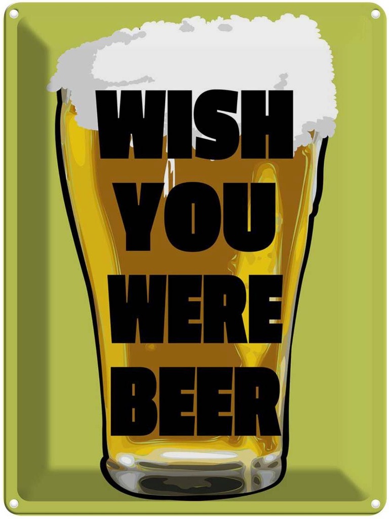 Blechschild 40x30 cm Wish you were beer Bier