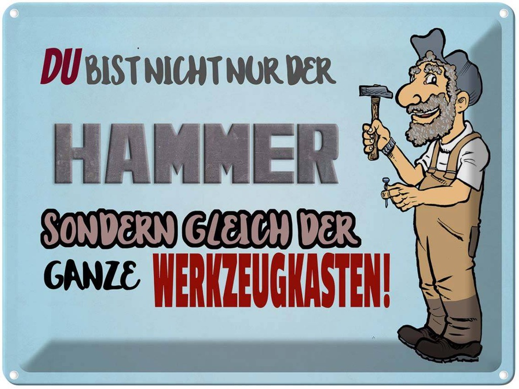 [LA-1789753] Blechschild 30x40 cm du Bist nicht nur der Hammer Spruch Zitat