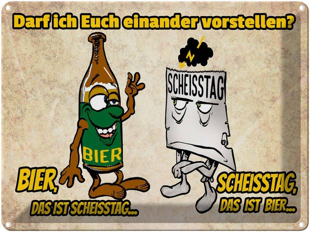 [LA-1789766] Blechschild 30x40 cm darf ich euch vorstellen Bier Spruch Zitat