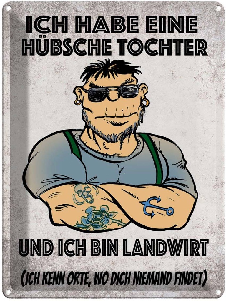 [LA-1789767] Blechschild 40x30 cm ich habe eine hübsche Tochter Spruch Zitat