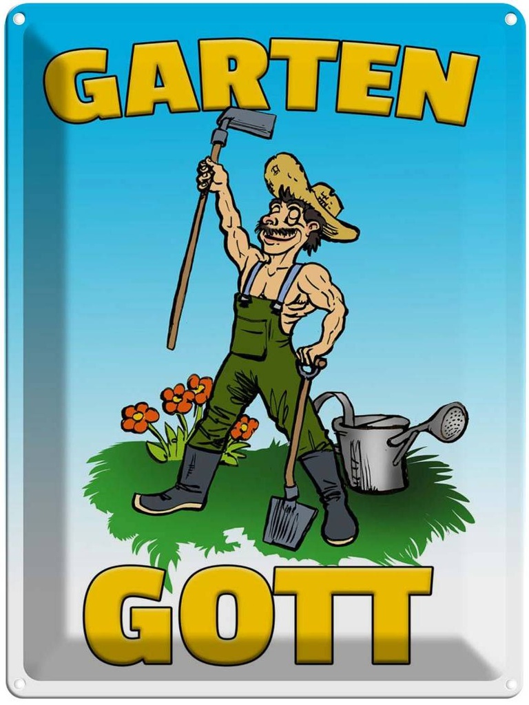 [LA-1789768] Blechschild 40x30 cm Garten Gott Spruch Zitat