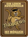 Blechschild 40x30 cm ein Leben außerhalb Bayerns Löwe Spruch Zitat