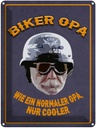 Blechschild 40x30 cm Biker Opa wie ein normaler Spruch Zitat