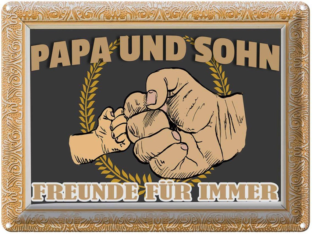 [LA-1789830] Blechschild 30x40 cm Papa und Sohn Freunde für immer Spruch Zitat