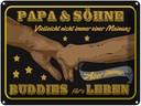 Blechschild 30x40 cm Papa und Söhne nicht immer einer Spruch Zitat