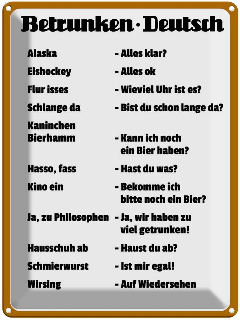 [LA-1789846] Blechschild 40x30 cm Alkohol Betrunken Deutsch Spruch Zitat