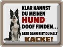 Blechschild 30x40 cm klar kannst du Hund doof finden