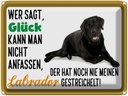 Blechschild 30x40 cm Glück nicht anfassen Labrador Hund