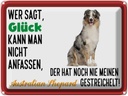 Blechschild 30x40 cm Glück Australian Shepard Hund