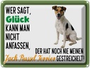 Blechschild 30x40 cm Glück Jack Russel Terrier Hund