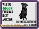 Blechschild 30x40 cm Glück Französische Bulldogge Hund