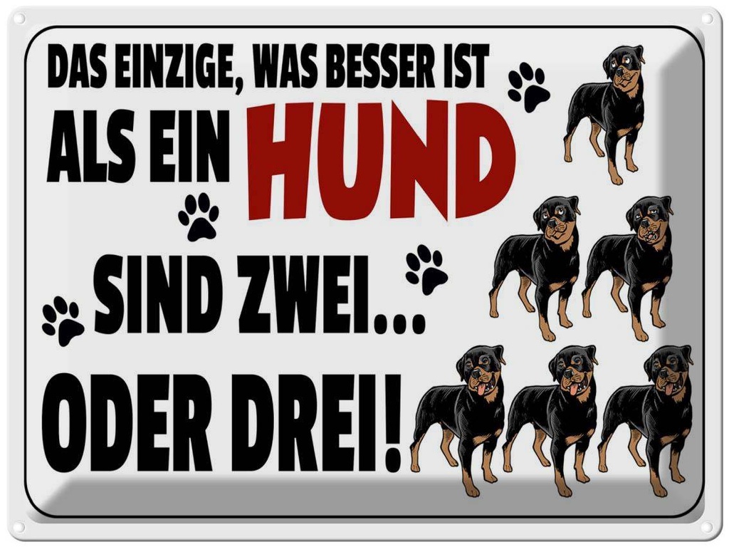 [LA-1789890] Blechschild 30x40 cm Was besser ist als ein Hund zwei Spruch Zitat