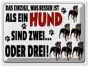 Blechschild 30x40 cm Was besser ist als ein Hund zwei Spruch Zitat
