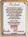 Blechschild 40x30 cm Danke du bis die Beste Mama Spruch Zitat