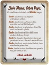 Blechschild 40x30 cm Mama Papa hab euch lieb danke Spruch Zitat