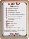 Blechschild 40x30 cm Kind denk immer daran deine Mama Spruch Zitat