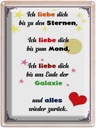 Blechschild 40x30 cm ich Liebe dich bis zu den Sternen