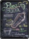 Blechschild 40x30 cm Cocktail Rezept Pisco Sour