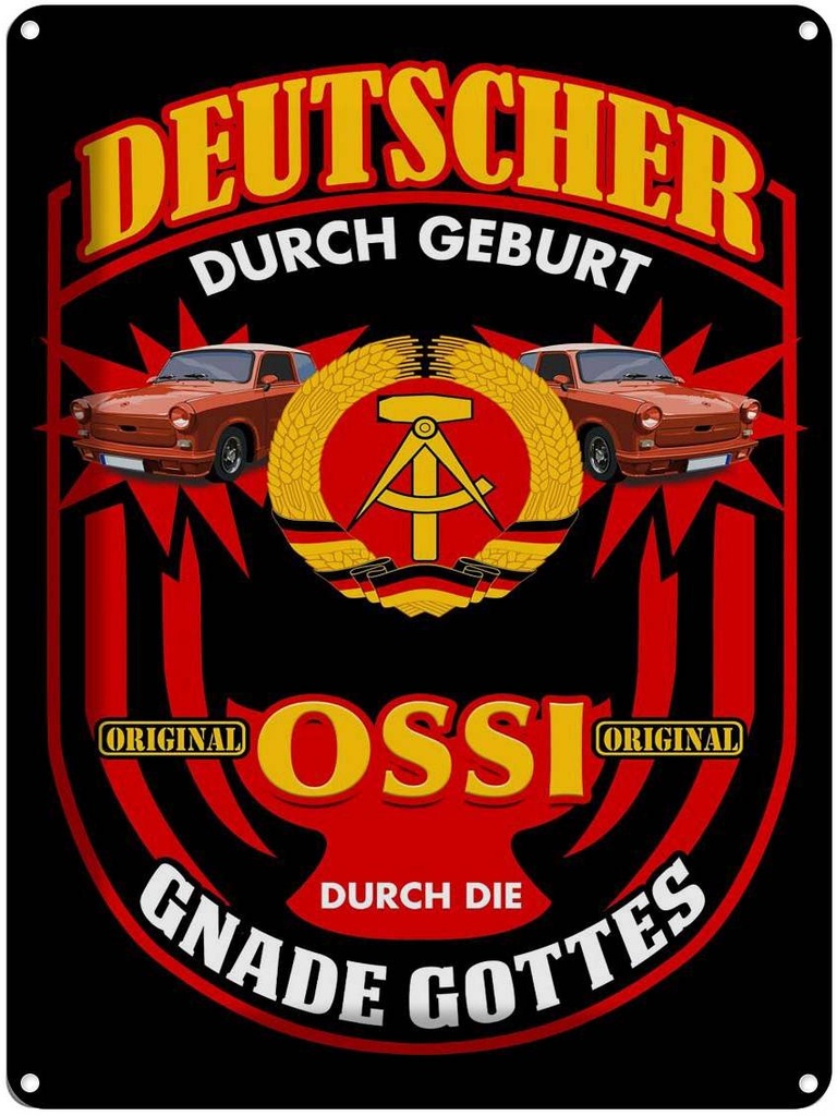 [LA-1789925] Blechschild 40x30 cm Deutscher Geburt original Ossi Spruch Zitat