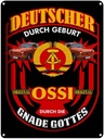 Blechschild 40x30 cm Deutscher Geburt original Ossi Spruch Zitat