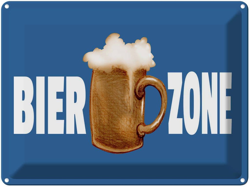 [LA-1789939] Blechschild 30x40 cm ALkohol Bier Zone Bar Club
