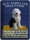 Blechschild 40x30 cm Old English Sheepdog Hund