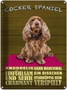 Blechschild 40x30 cm Cocker Spaniel Hund knuddelig