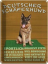 Blechschild 40x30 cm Deutscher Schäferhund Hund