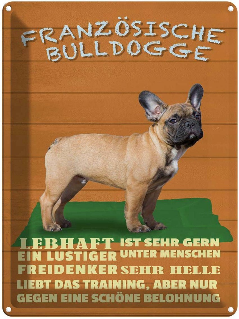 [LA-1789956] Blechschild 40x30 cm Französische Bulldogge Hund