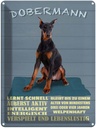 Blechschild 40x30 cm Dobermann lernt schnell Hund