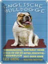 Blechschild 40x30 cm Englische Bulldogge Hund süss