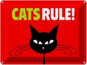 Blechschild 30x40 cm cats rule Katze
