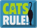 Blechschild 30x40 cm cats rule Katze