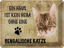 Blechschild 30x40 cm Bengalische Katze