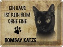 Blechschild 30x40 cm Bombay Katze ohne kein Heim