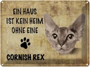 Blechschild 30x40 cm Cornish Rex Katze