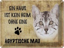 Blechschild 30x40 cm Ägyptische Mau Katze