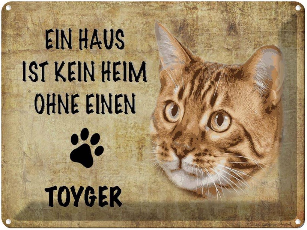 [LA-1790046] Blechschild 30x40 cm Toyger Katze ohne kein Heim