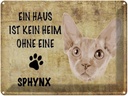 Blechschild 30x40 cm Sphynx Katze ohne kein Heim