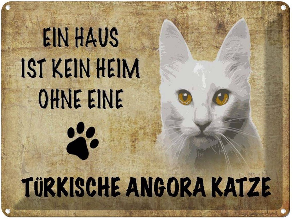 [LA-1790067] Blechschild 30x40 cm türkische Angora Katze